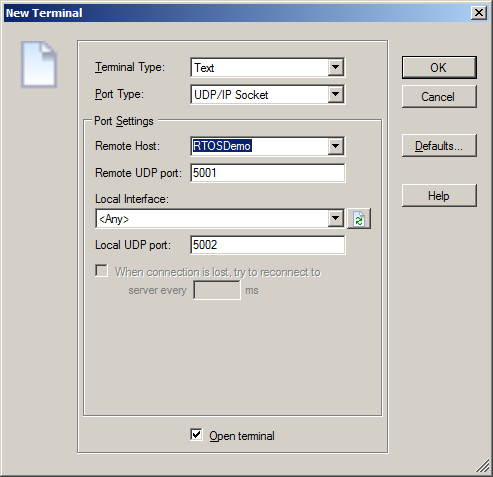 Free RTOS command line interface